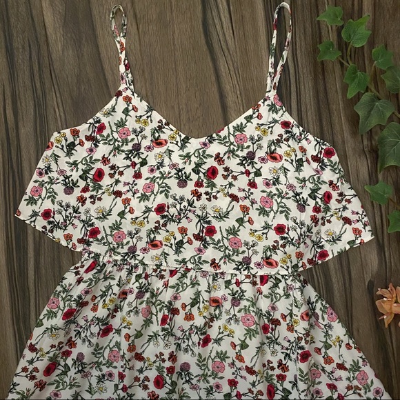 Divided H&M summer floral mini sundress, white - Picture 8 of 9